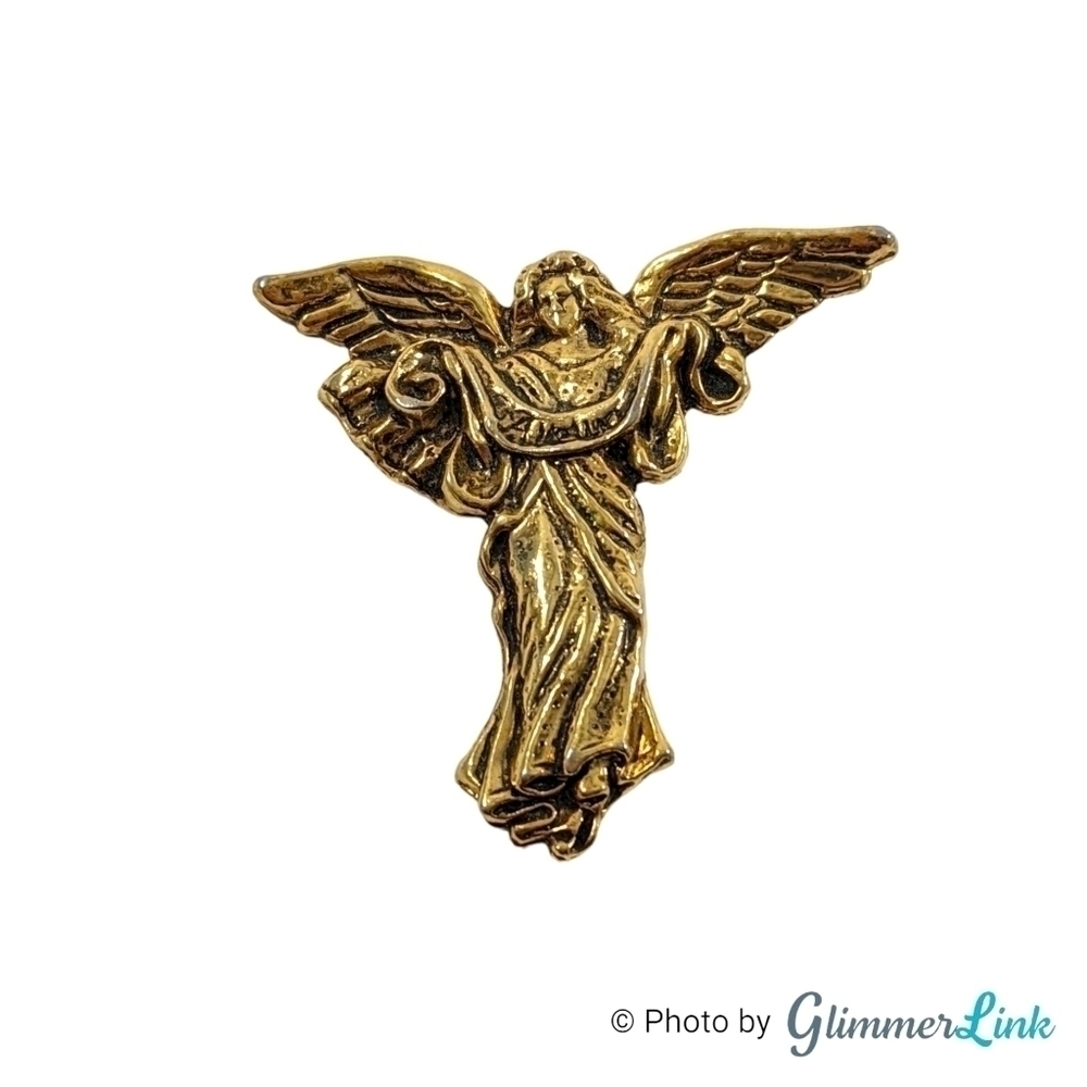 Open Wings Angel Gold Tone Brooch